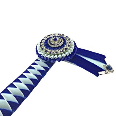 Luxury Blue Show Browband Featuring Diamond Pattern