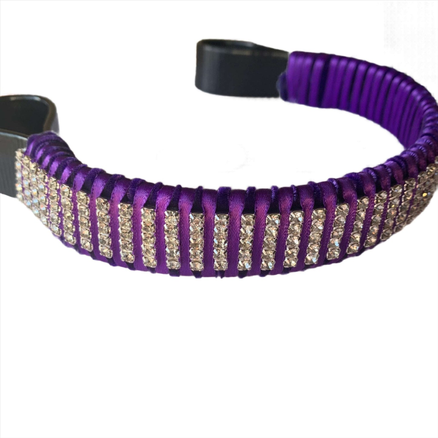 Elegant Velvet Browband with Crystals