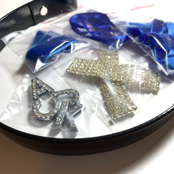 Blue DIY personalised browband bling kit