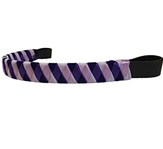 Handcrafted purple ribbon browband