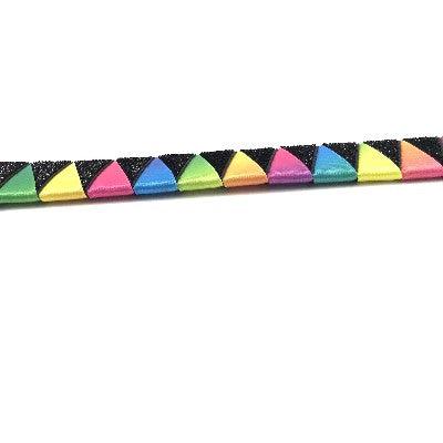 Equestrian accessory: rainbow ribbon browband with striking color gradient