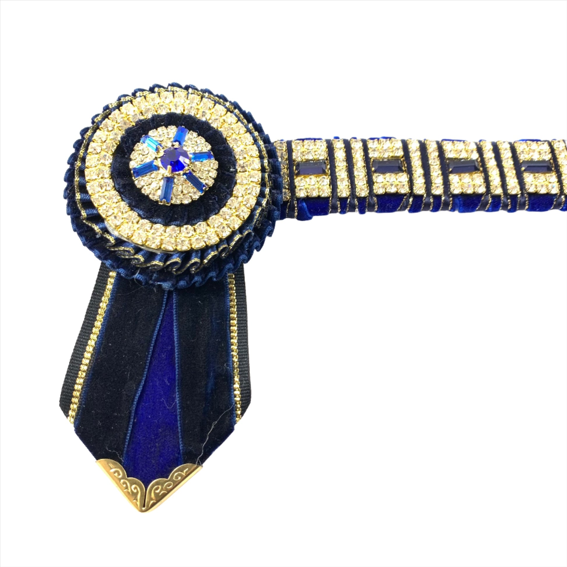 Premium show browband with intricate crystal highlights