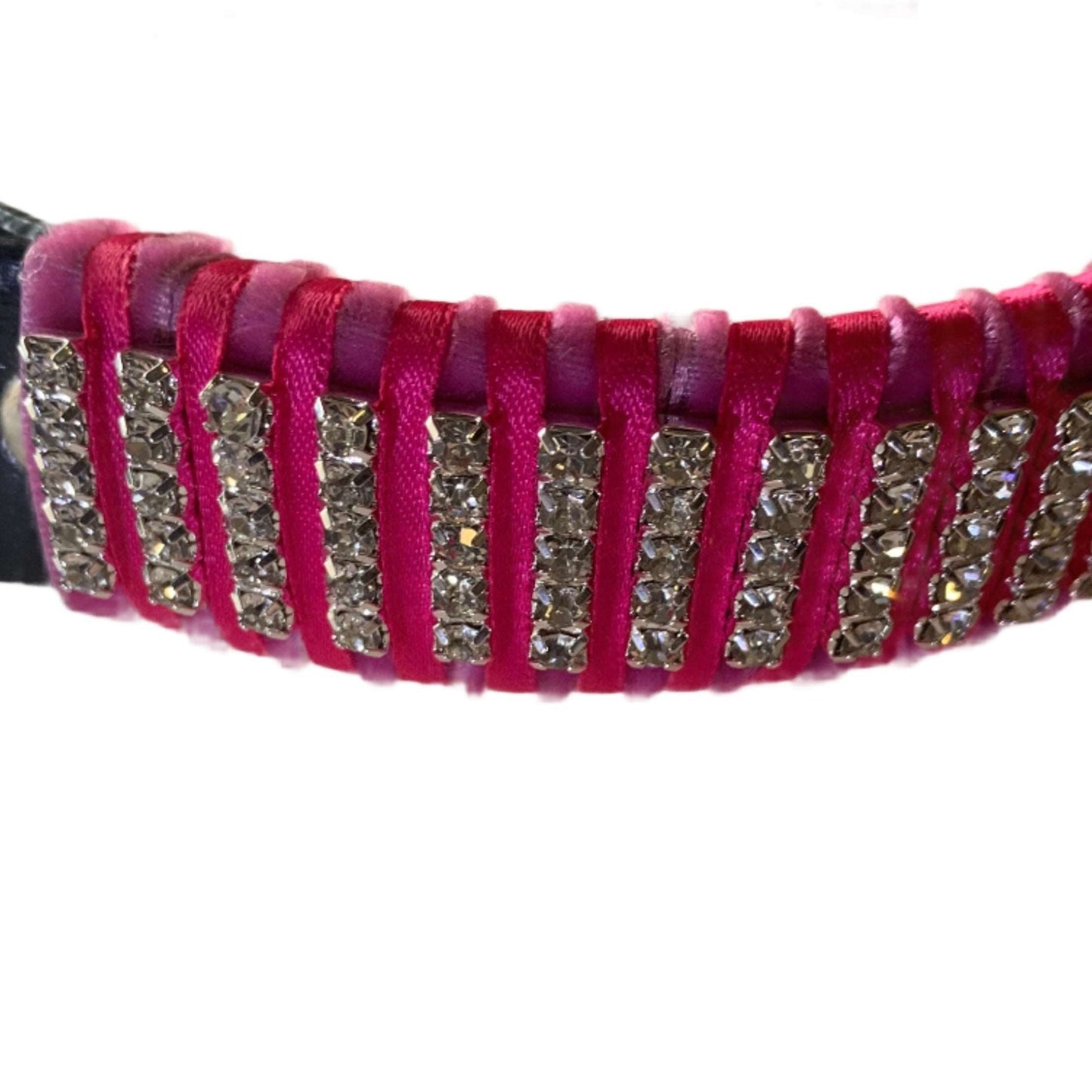 Exquisite Velvet Browband Embellished with Shimmering Crystals, Elegant Horse Tack