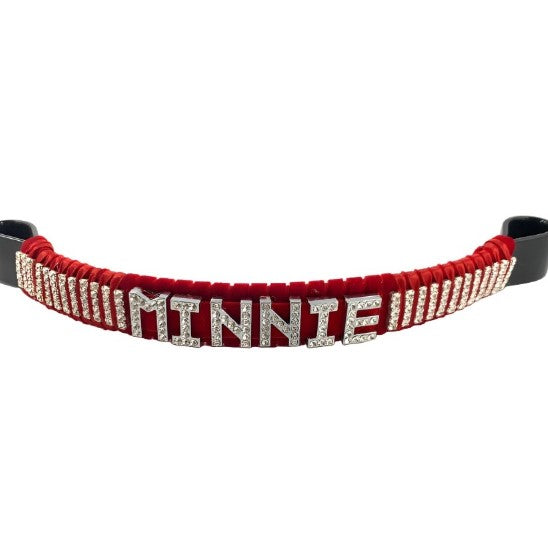 Full image of L'Equino Essentials red Crystal Personalised Browband