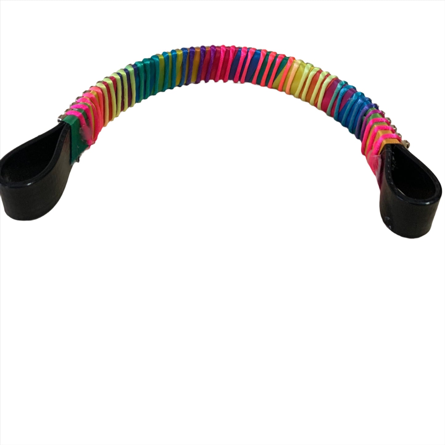 Decorative rainbow crystal browband for horses, perfect for competitions