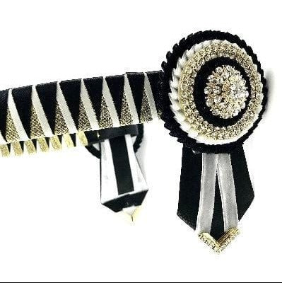 Luxury show browband with silver detailing and elegant embellishments