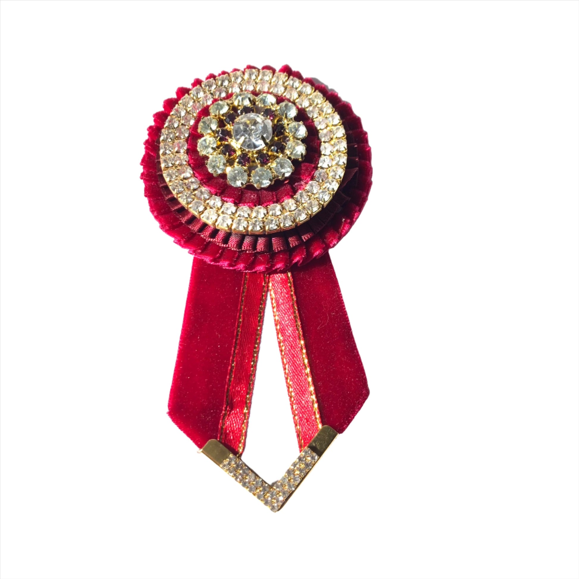 Close-up view of L'Equino Essentials show browband featuring a sparkling diamond design