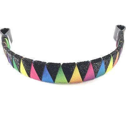 Colorful ribbon browband with iridescent rainbow pattern from L'Equino Essentials