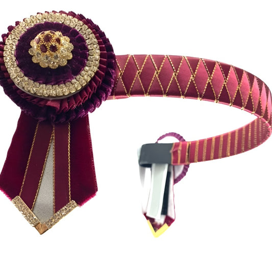 Diamond-patterned show browband from L'Equino Essentials with sparkling crystal accents