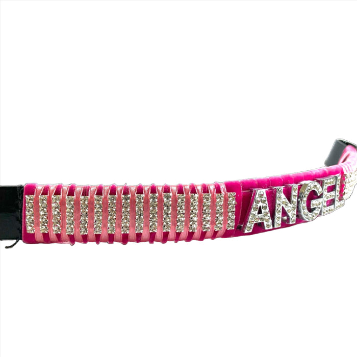 Handcrafted personalized crystal browband featuring intricate beadwork.