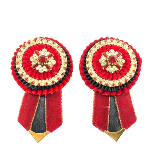 Stunning ruby Red Removable Rosettes available from L'Equino Essentials