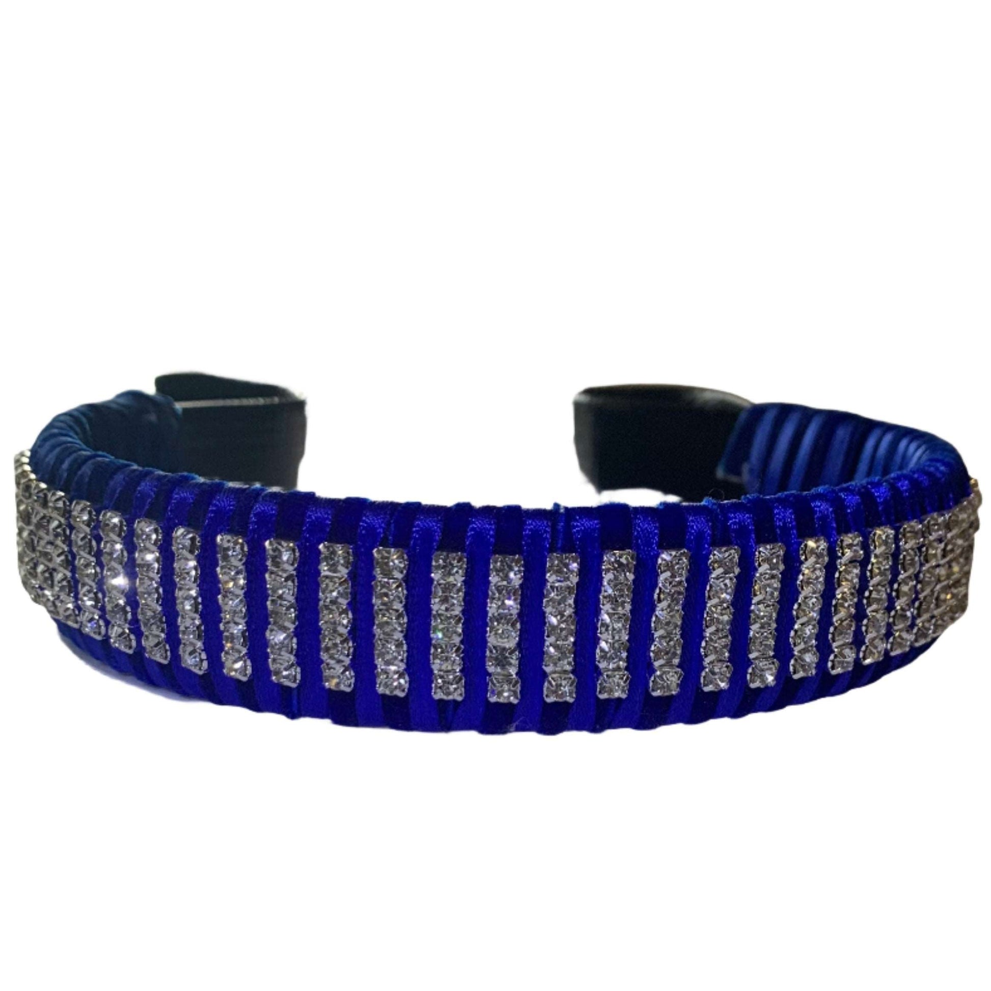 Luxurious Velvet Browband Featuring Rows of Glittering Crystals, Premium Equestrian Gear