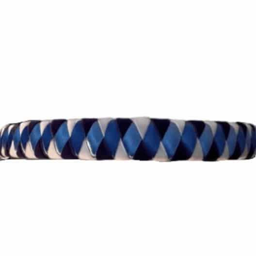 blue purple diamond ribbon browband front view - L'Equino Essentials