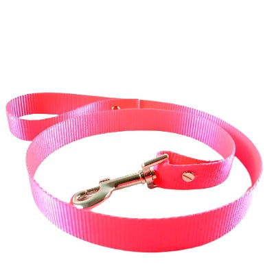 Pink Webbing Dog Lead Full View - L'Equino Essentials