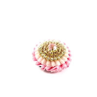 Pink Crystal Lapel Pin Top Side View - L'Equino Essentials