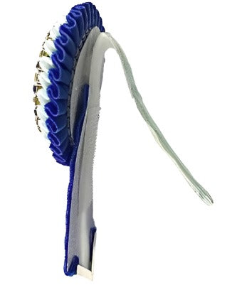 Side View Blue Removable Rosettes - L'Equino Essentials
