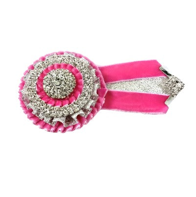 Top View Single Pink Removable Rosette - L'Equino Essentials